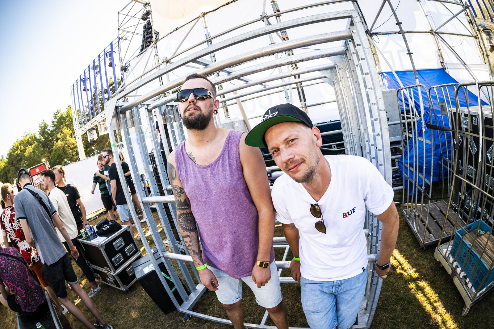 RawEndz on the decks at a festival stage