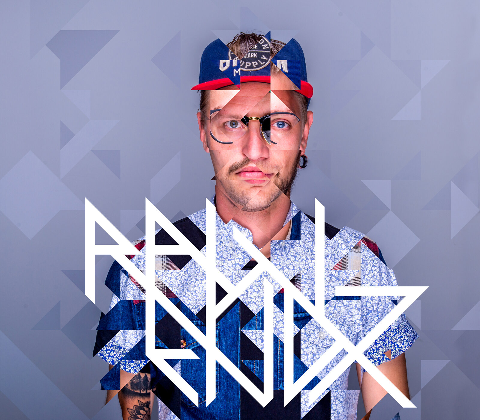 RawEndz press photo with glitch mosaic and logo